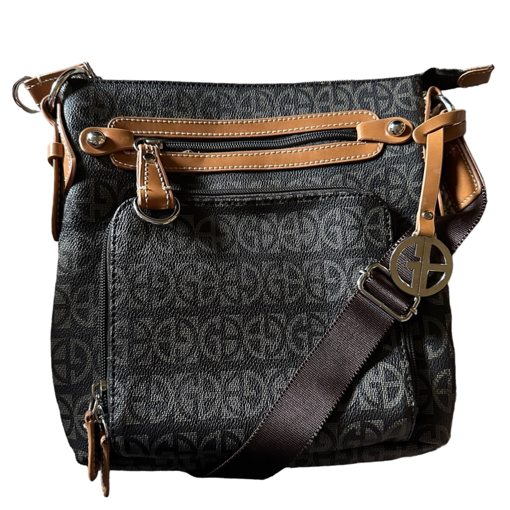GIANI BERNINI Women Block Signature Crossbody, Created for Macy's  BROWN/tan